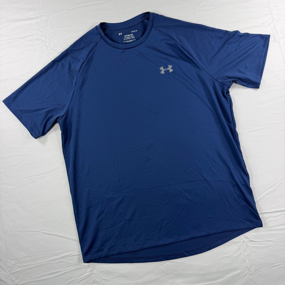 Under Armour Tech Tee Mens Large Blue Short Sleeve Performance Athletic T-Shirt